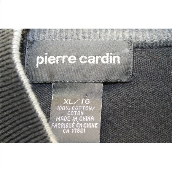Pierre Cardin Men Sweater Black Argyle Zipper XL 109% Cotton Long Sleeve - Picture 16 of 16